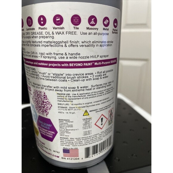 Set of 2 Beyond Paint Pewter 1 Quart All-In-One Cabinet Countertop paint - Picture 4 of 7